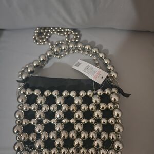ASOS Silver Beaded Crossbody Bag